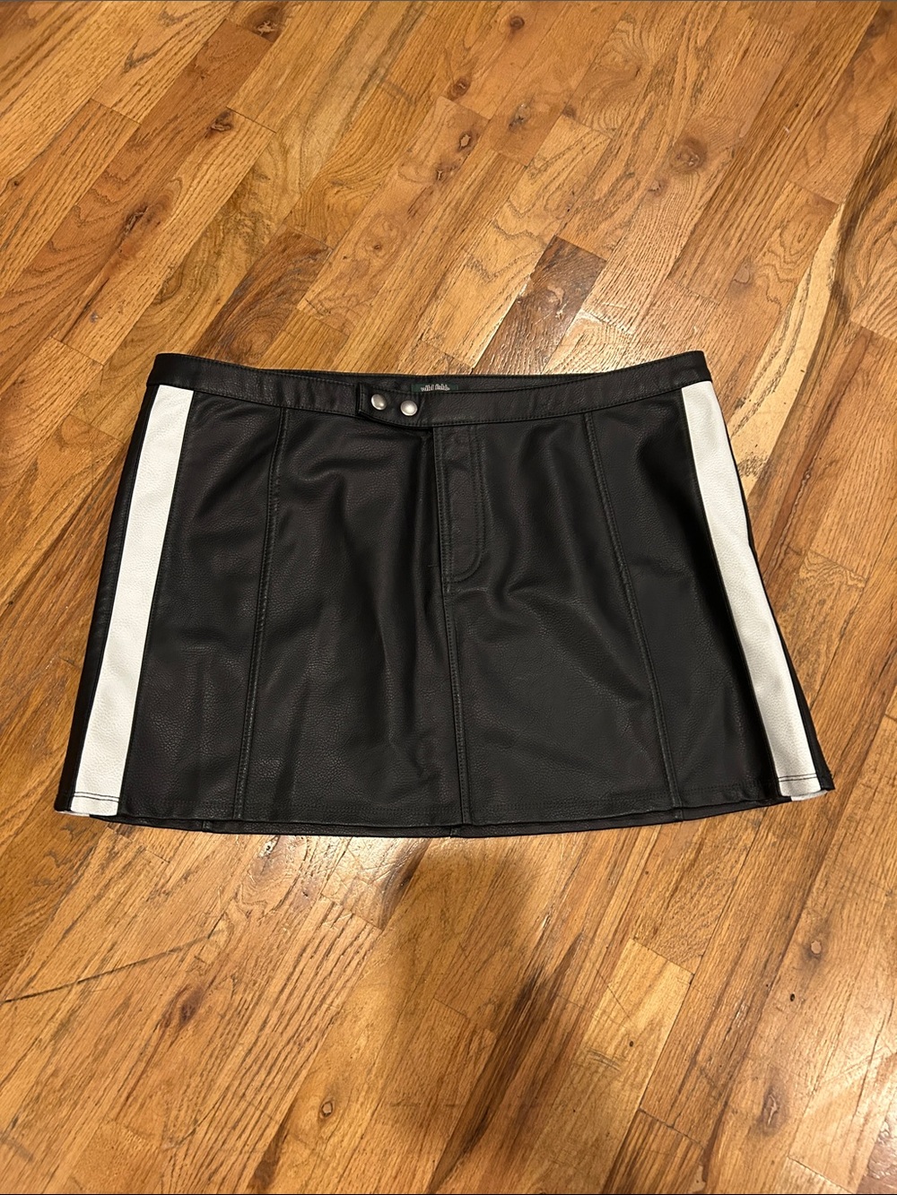 wild fable Black Mini Skirt with White Side Panels